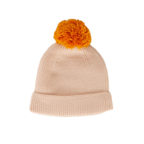 ACORN OSLO MERINO RIBBED BEANIE CREAM/MUSTARD