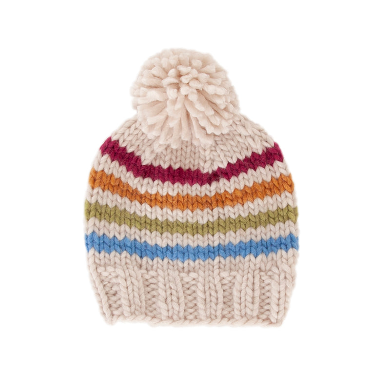 ACORN RAINBOW STRIPE BEANIE NATURAL