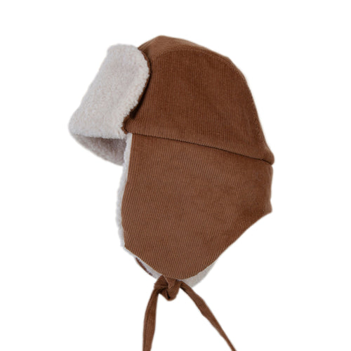 ACORN AVIATOR CORD BEANIE CHESTNUT