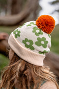 ACORN FLOWER POWER MERINO BEANIE GREEN