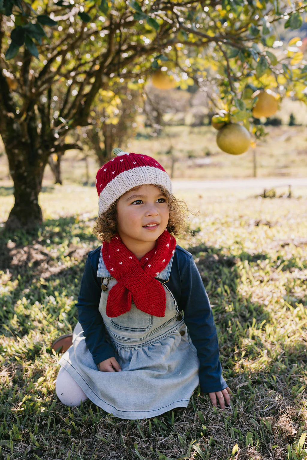 ACORN STRAWBERRY CROSS OVER SCARF RED