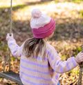 ACORN SCALLOPED MERINO BEANIE PINK
