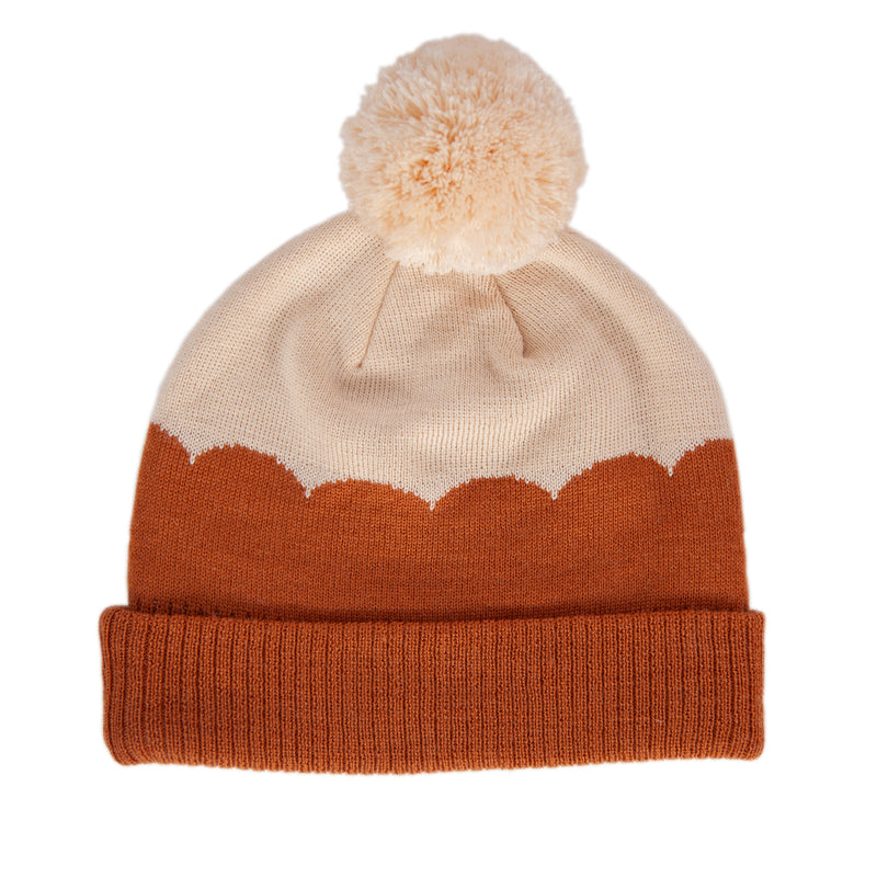 ACORN SCALLOPED MERINO BEANIE CARAMEL
