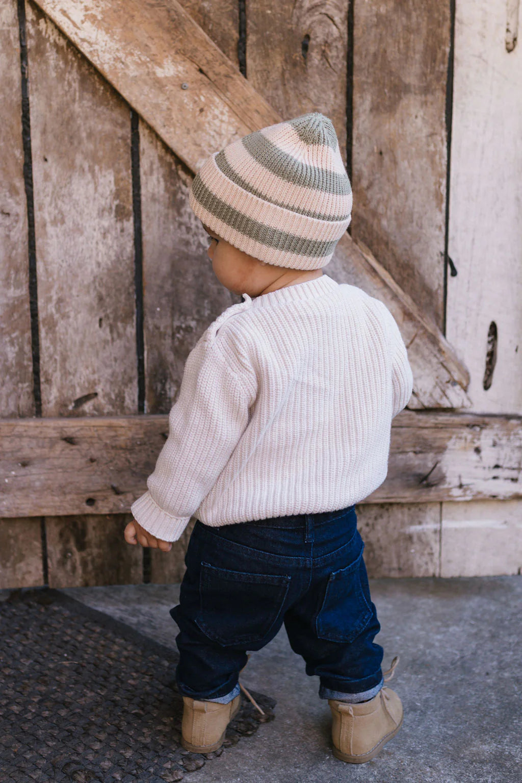 ACORN TOKYO MERNIO BEANIE SAGE STRIPE