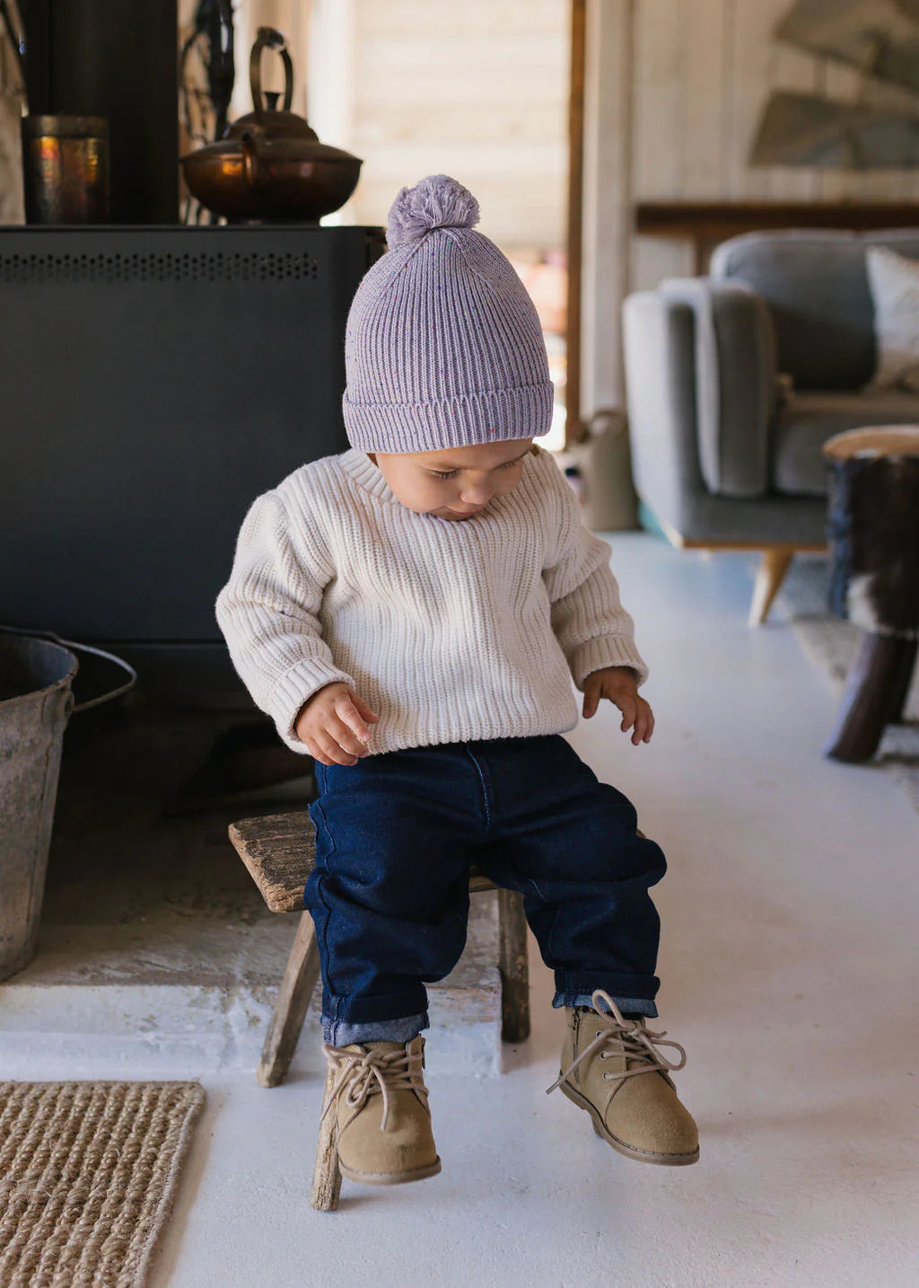 ACORN STARGAZE BEANIE LAVENDER SPECKLE