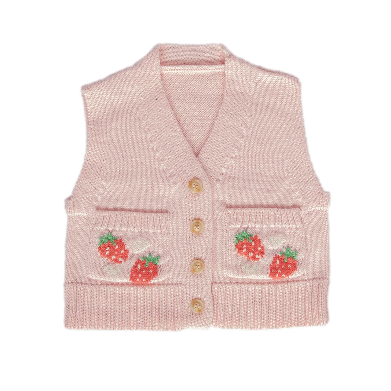 ACORN STRAWBERRY FIELDS VEST PINK, RED, GREEN