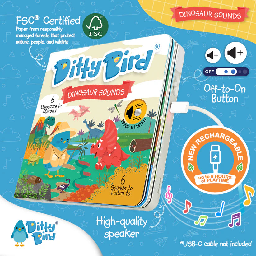 DITTY BIRD BOOK DINOSAUR SOUNDS