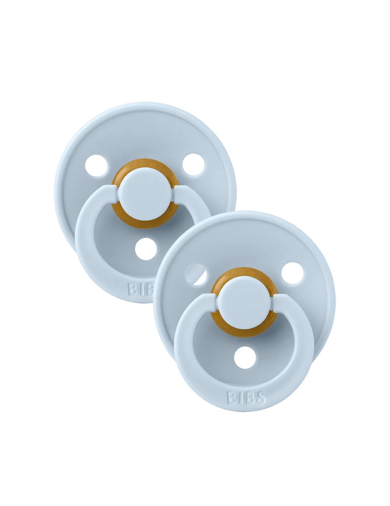 BIBS NIGHT GLOW DUMMY 2 PACK SIZE 2 (6-12M) BABY BLUE
