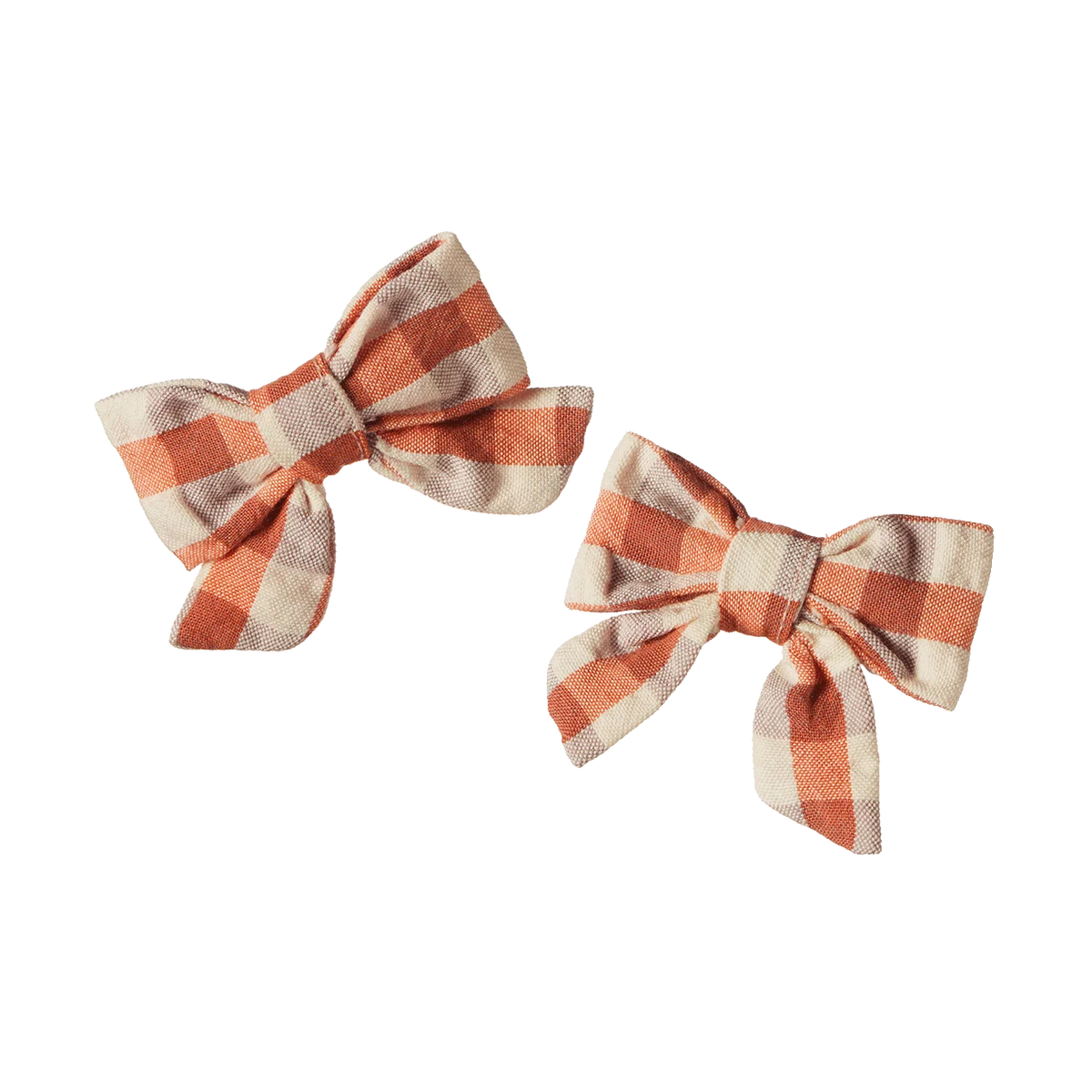 NATURE BABY BOW HAIR CLIPS 2 PACK DANDELION GINGHAM