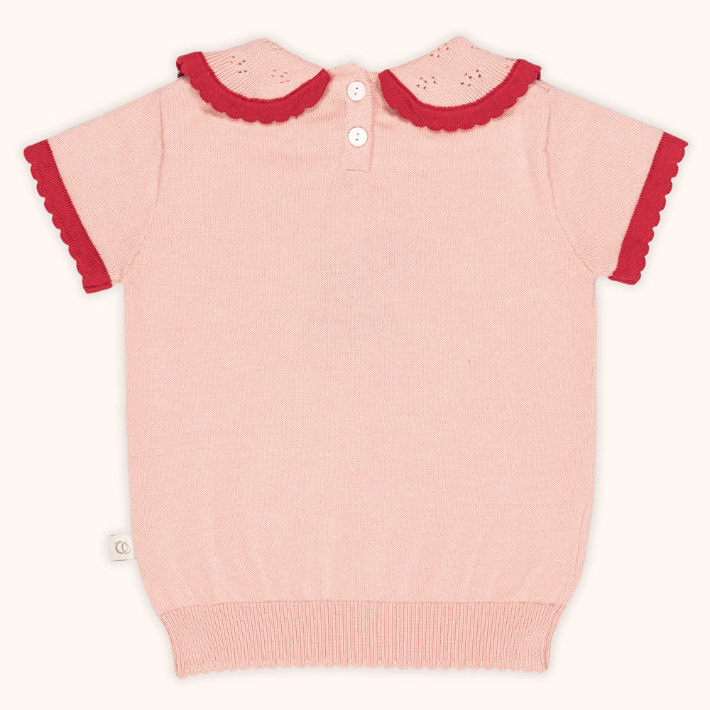 CHABIL STRAWBERRY KNITTED POLO TOP