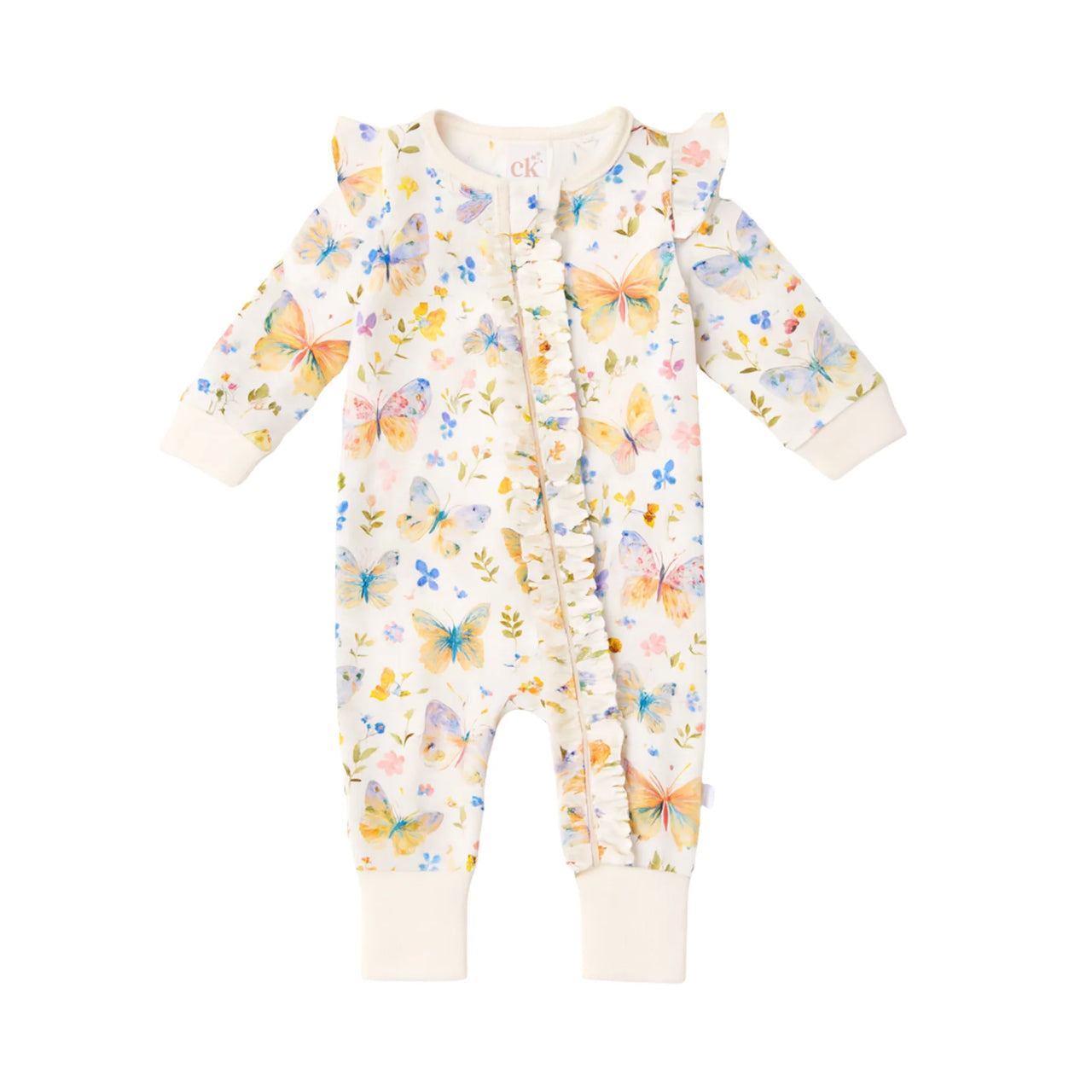 CONFETTI KIDZ BAMBOO ZIPSUIT - BUTTERFLY BLOOMS