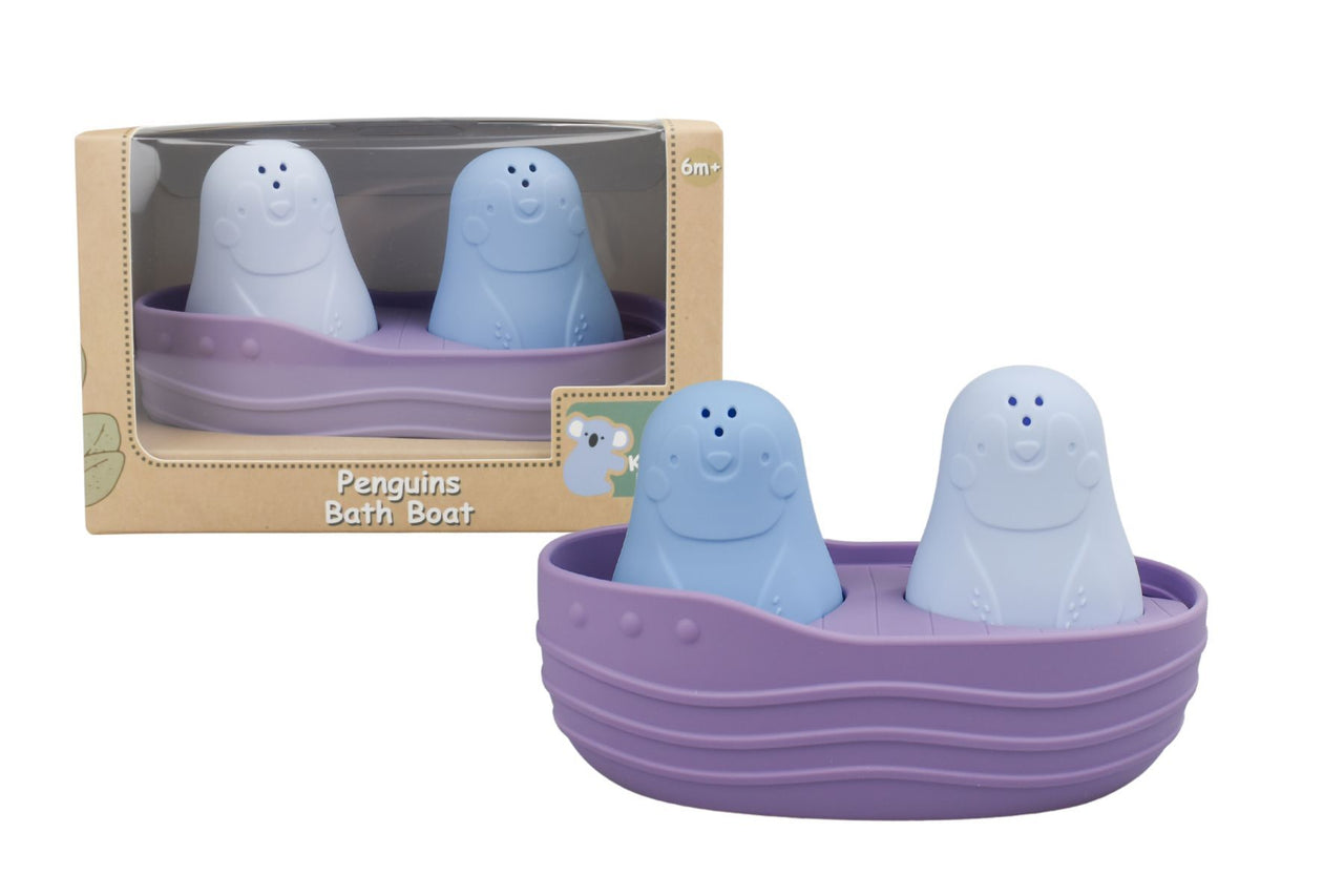 SILICONE PENGUINS BATH BOAT