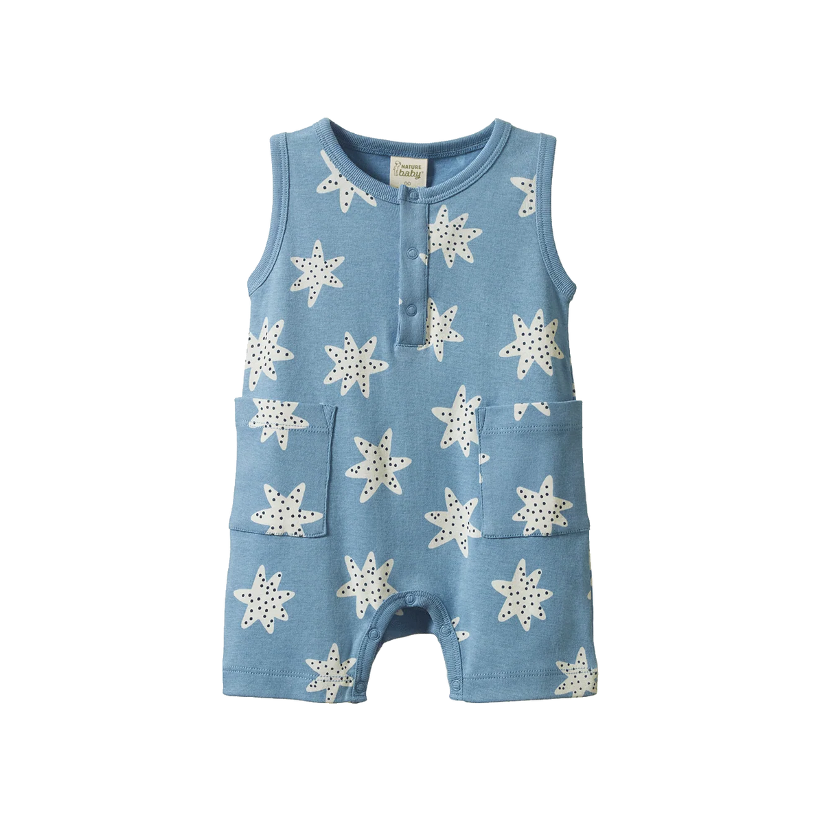 NATURE BABY CAMPER SUIT SEA STARS