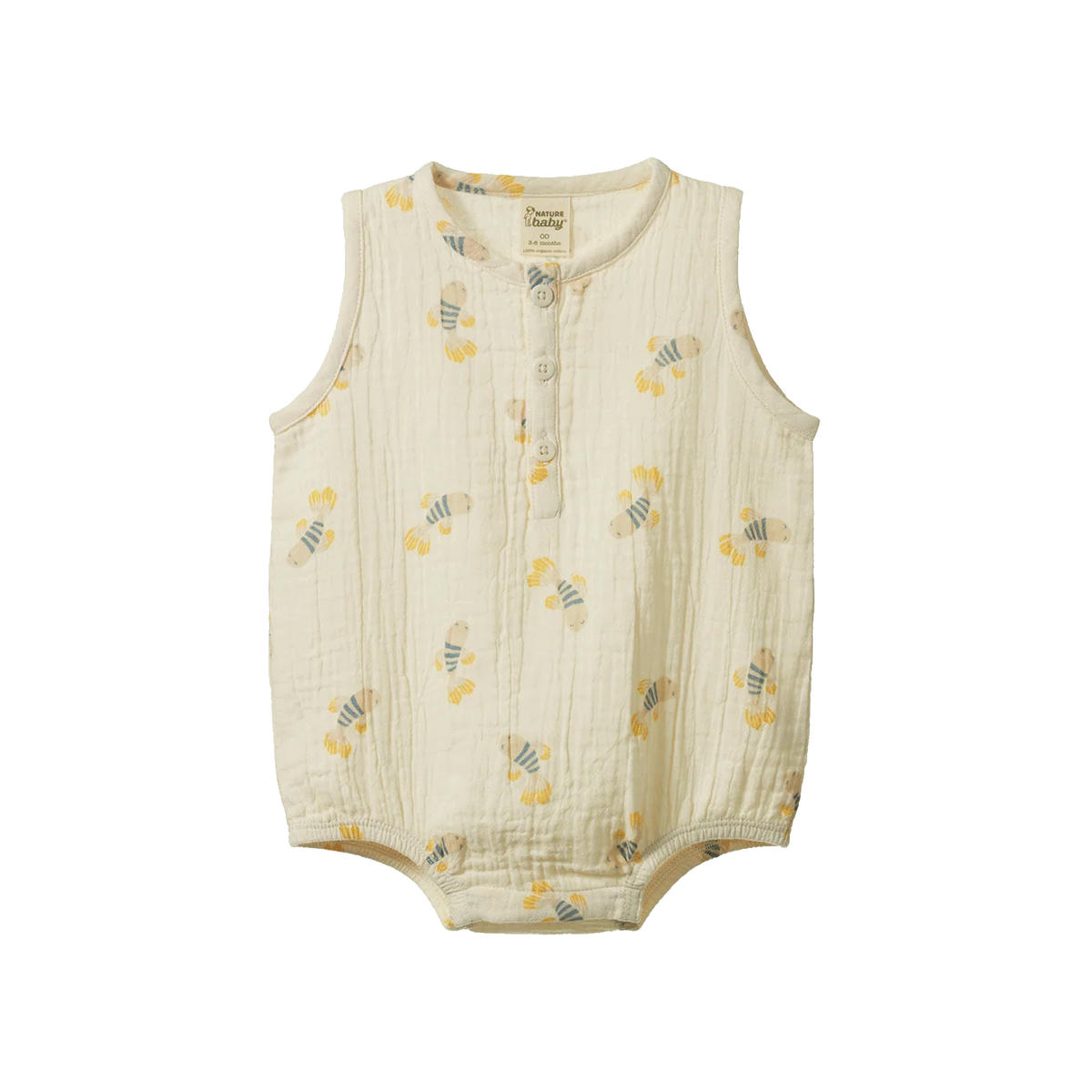 NATURE BABY CEDAR SUIT MUSLIN FISH FABLE PRINT