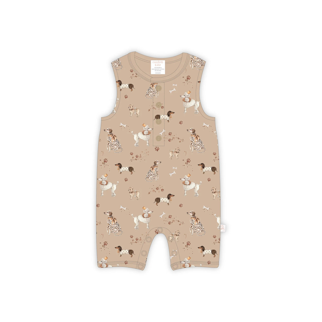 CONFETTI KIDZ SLEEVELESS ROMPER - SHOW PUPS