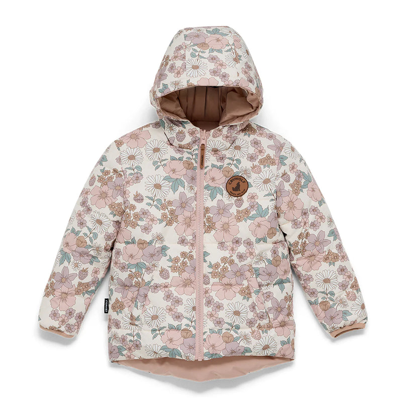 CRYWOLF REVERSIBLE ECO PUFFER DAISY FLORAL