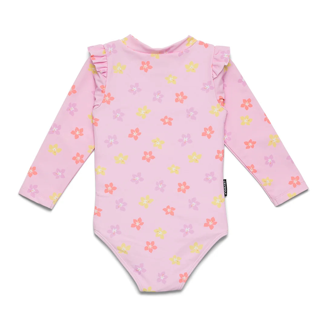 CRYWOLF BABY LONG SLEEVE SWIMSUIT HIBISCUS BLOOM