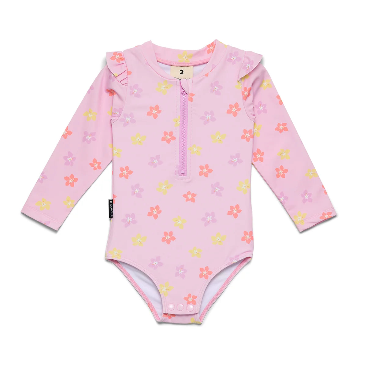 CRYWOLF BABY LONG SLEEVE SWIMSUIT HIBISCUS BLOOM