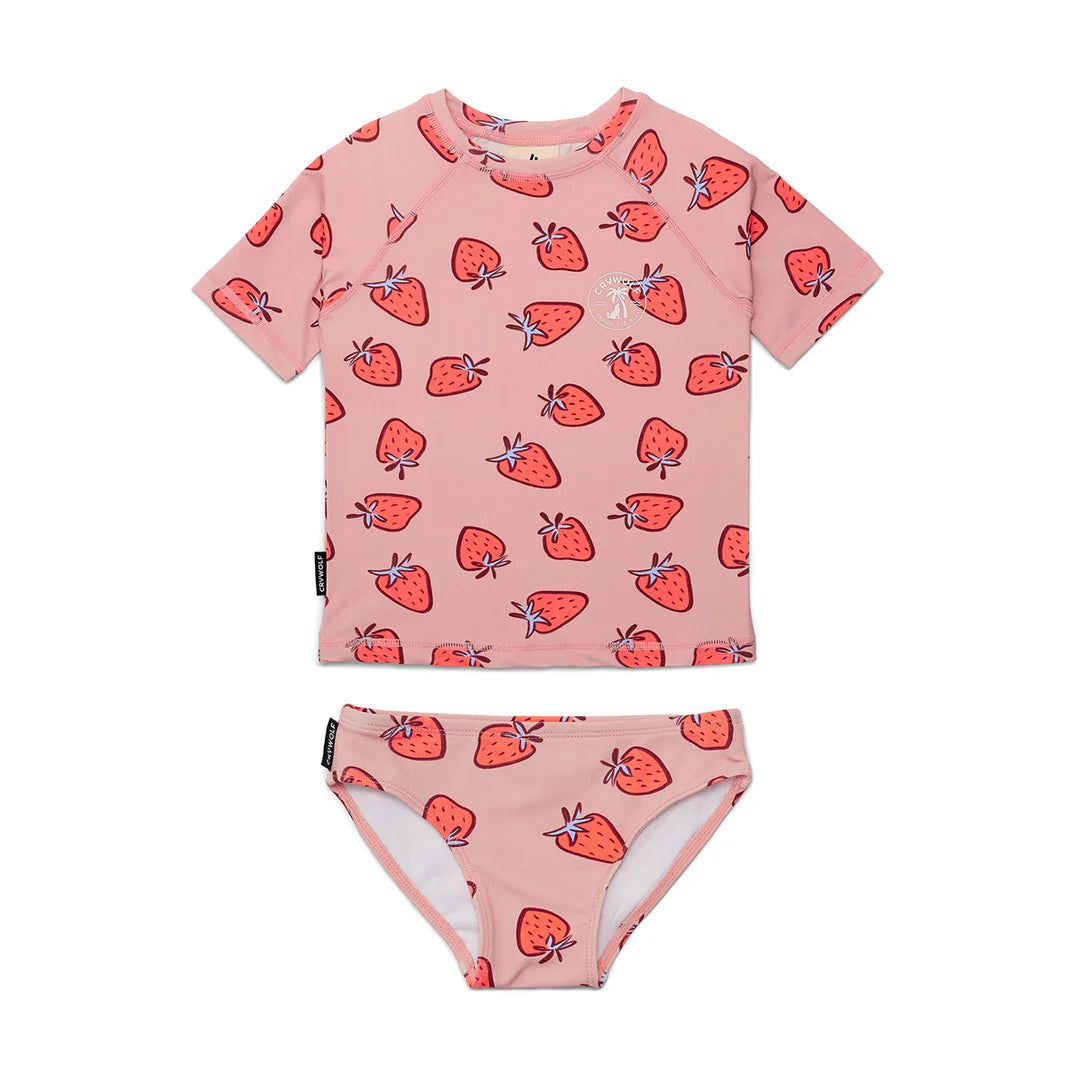 CRYWOLF SHORT SLEEVE RASH VEST SET STRAWBERRY SPLASH
