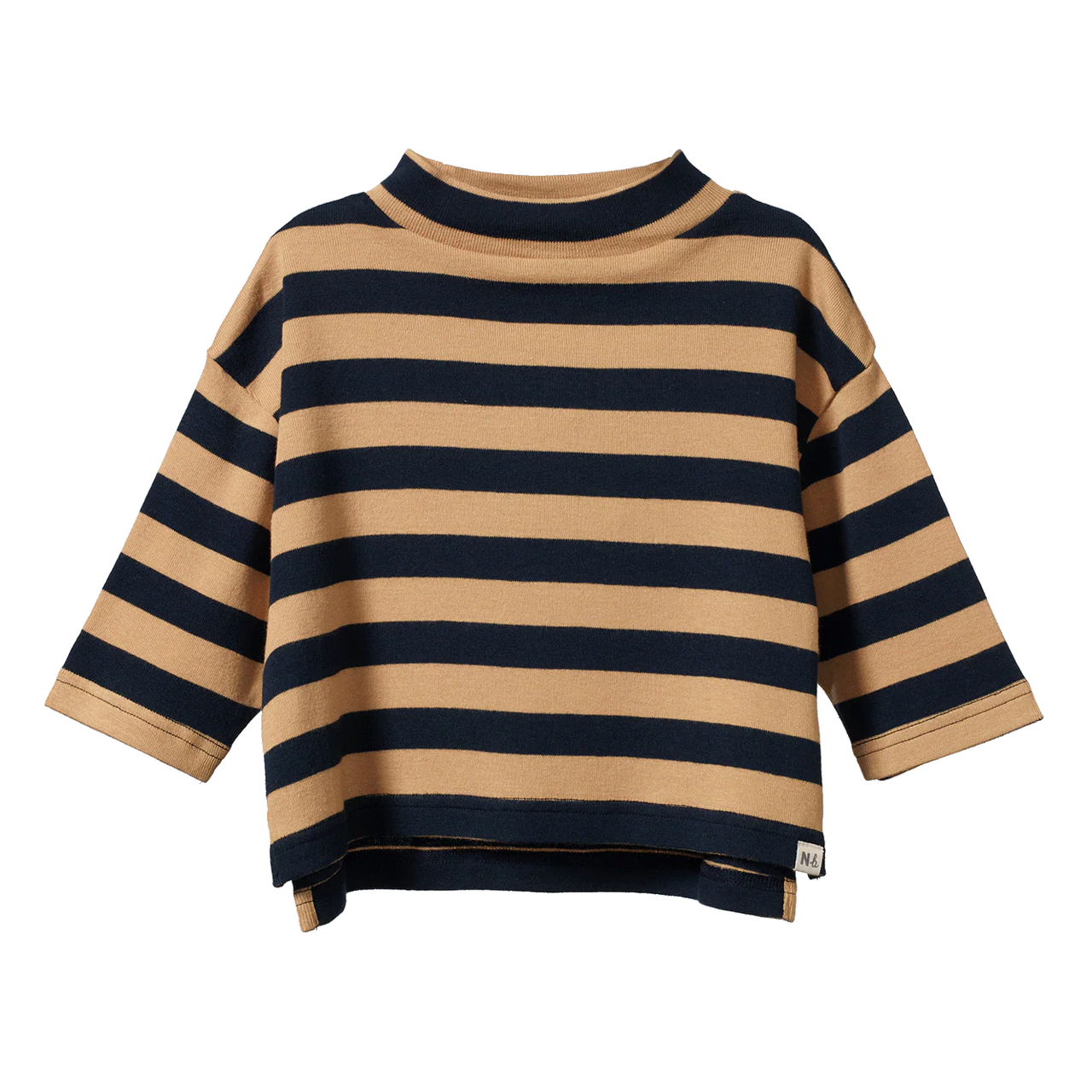 NATURE BABY TURTLE NECK  NAVY/CARAMEL STRIPE