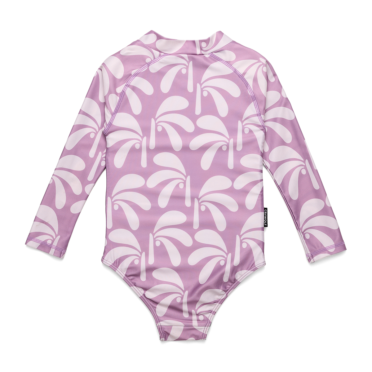 CRYWOLF LONG SLEEVE SWIMSUIT-LILAC PALMS