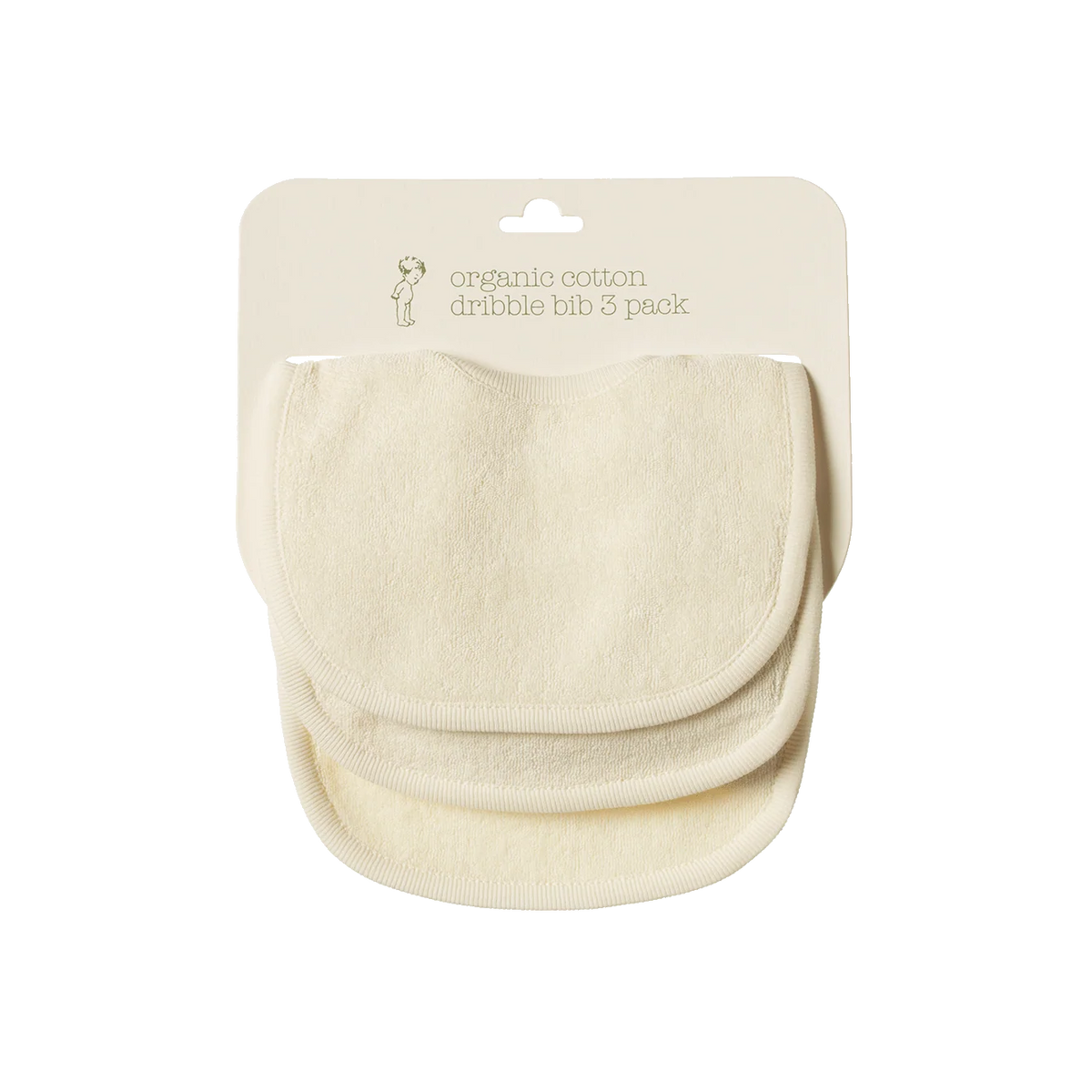 NATURE BABY DRIBBLE BIBS 3 PACK NATURAL