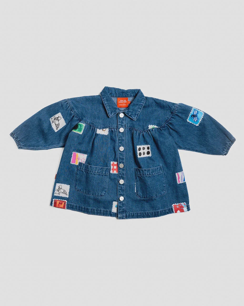 DAS IST MAURICE DENIM SMOCK DRESS -STAMPS