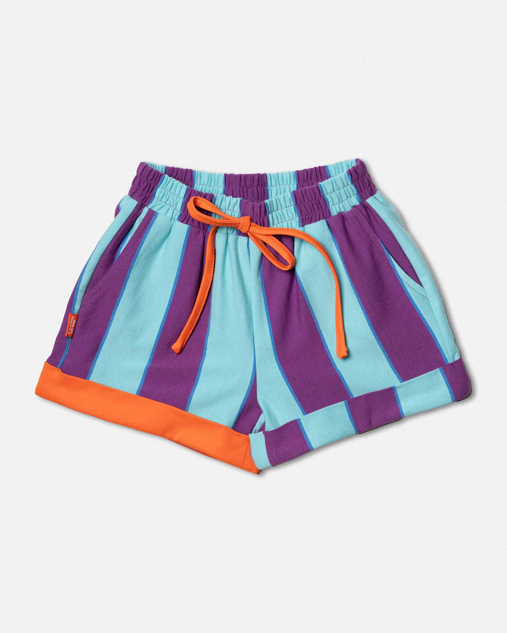 DAS IST MAURICE SHORTS PURPLE & AQUA STRIPES