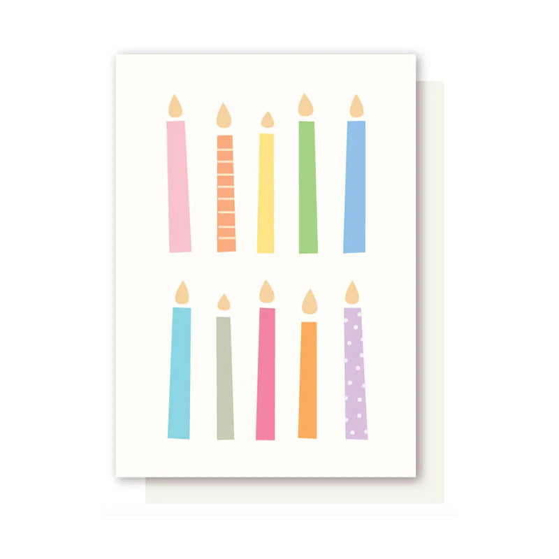 PASTEL CANDLES BIRTHDAY CARD