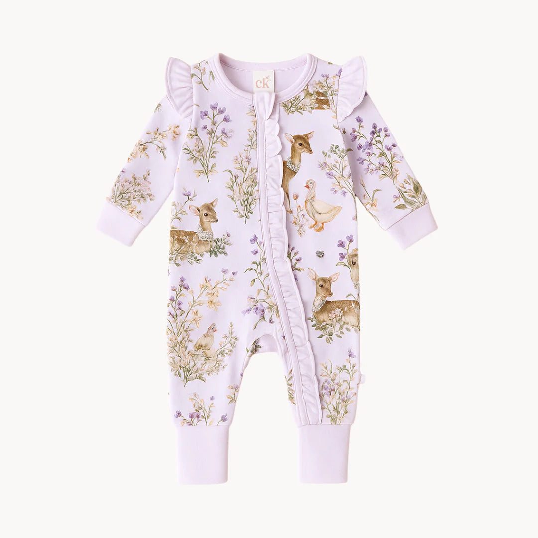 CONFETTI KIDZ BAMBOO ZIPSUIT - ENCHANTED GARDENS