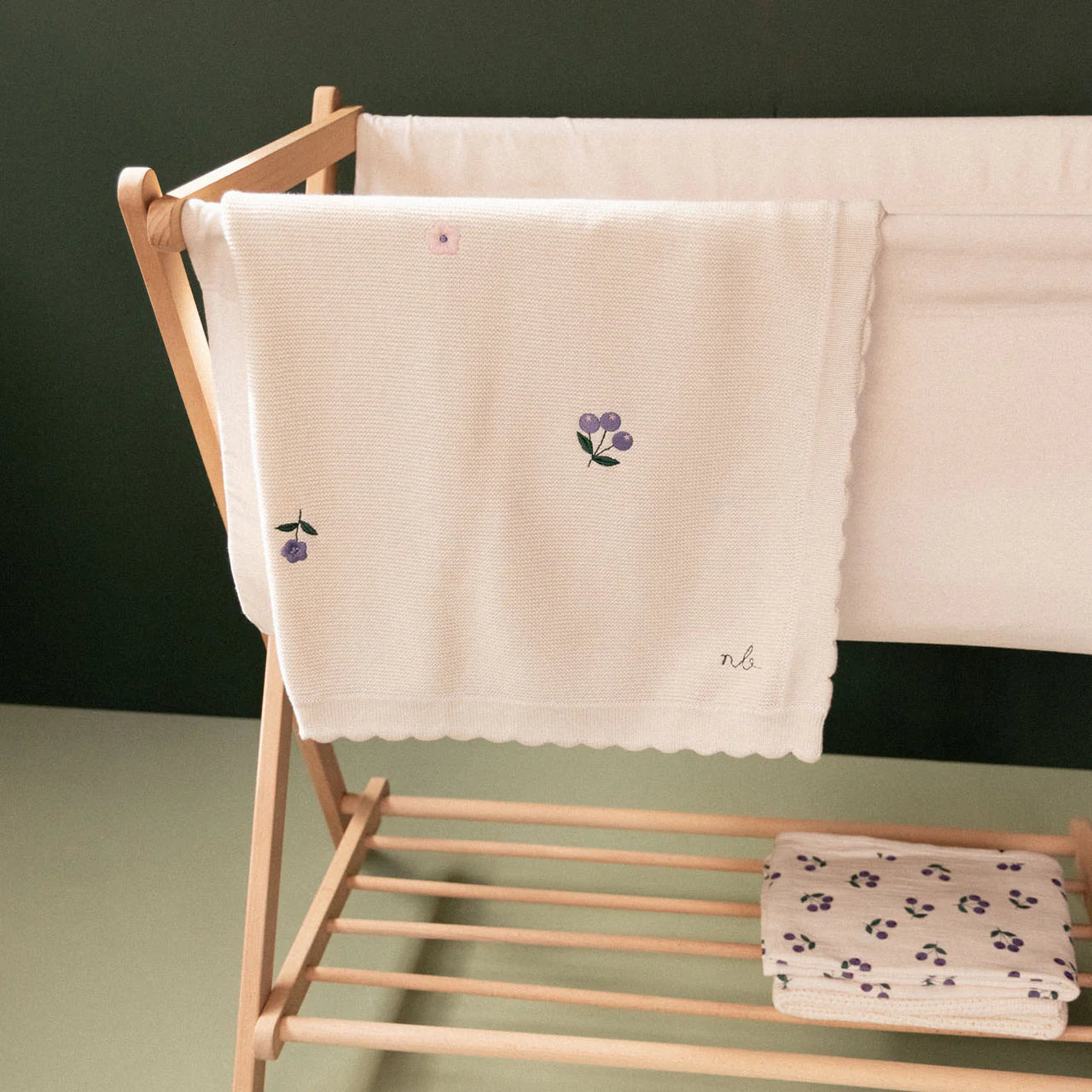 NATURE BABY FERN BLANKET BERRY GARDEN