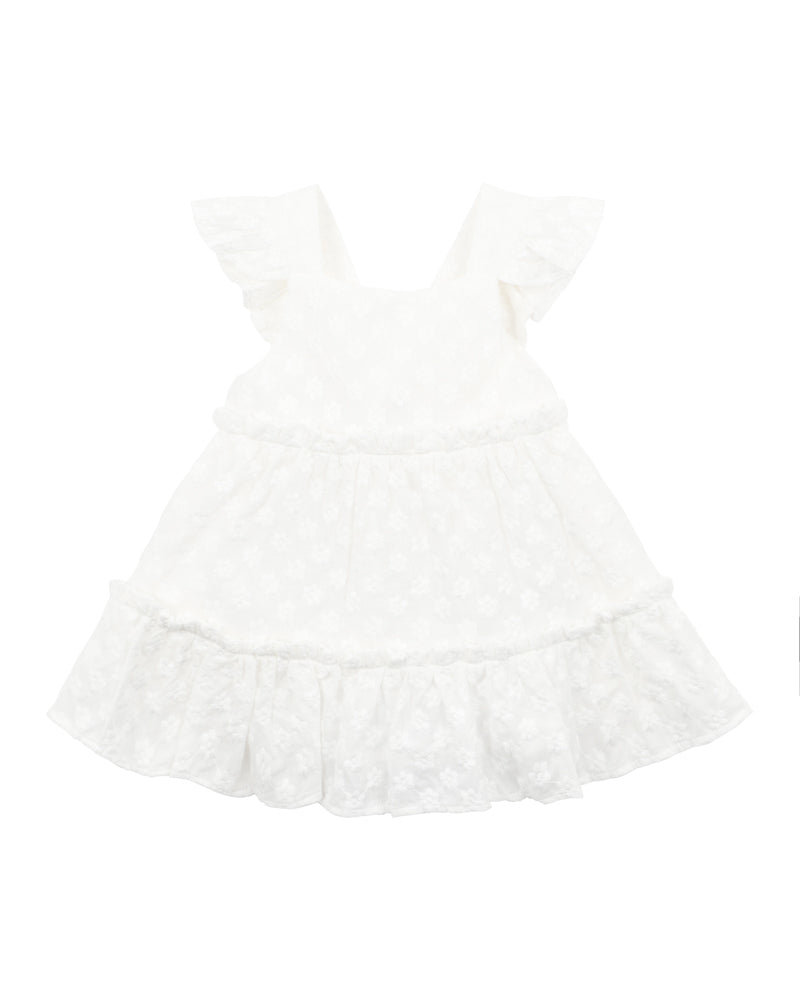 FOX & FINCH WHITE BUDGIE BRODERIE DRESS