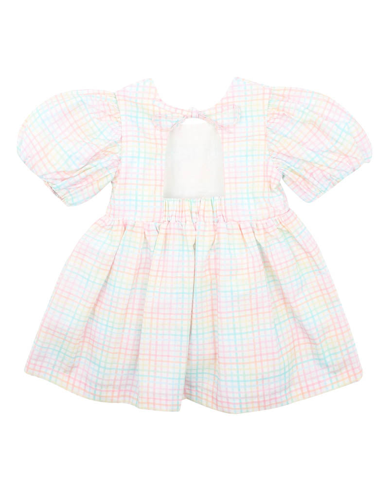 FOX & FINCH CANDY BLOSSOM CHECK DRESS