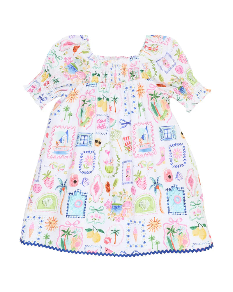 FOX & FINCH SUMMER VACAY RIC RAC DRESS 3-7YRS