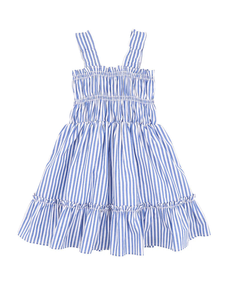 FOX & FINCH SUMMER VACAY BLUE STRIPE DRESS 3-7Y