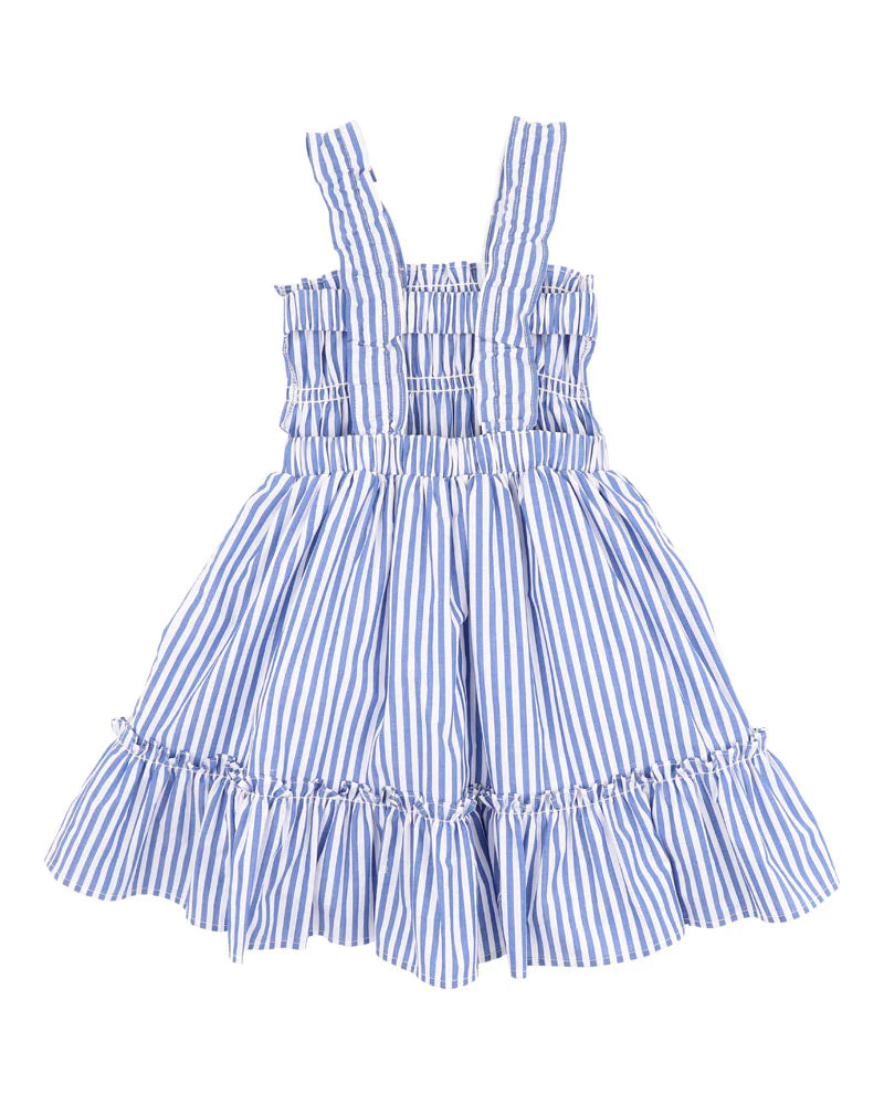 FOX & FINCH SUMMER VACAY BLUE STRIPE DRESS 3-7Y