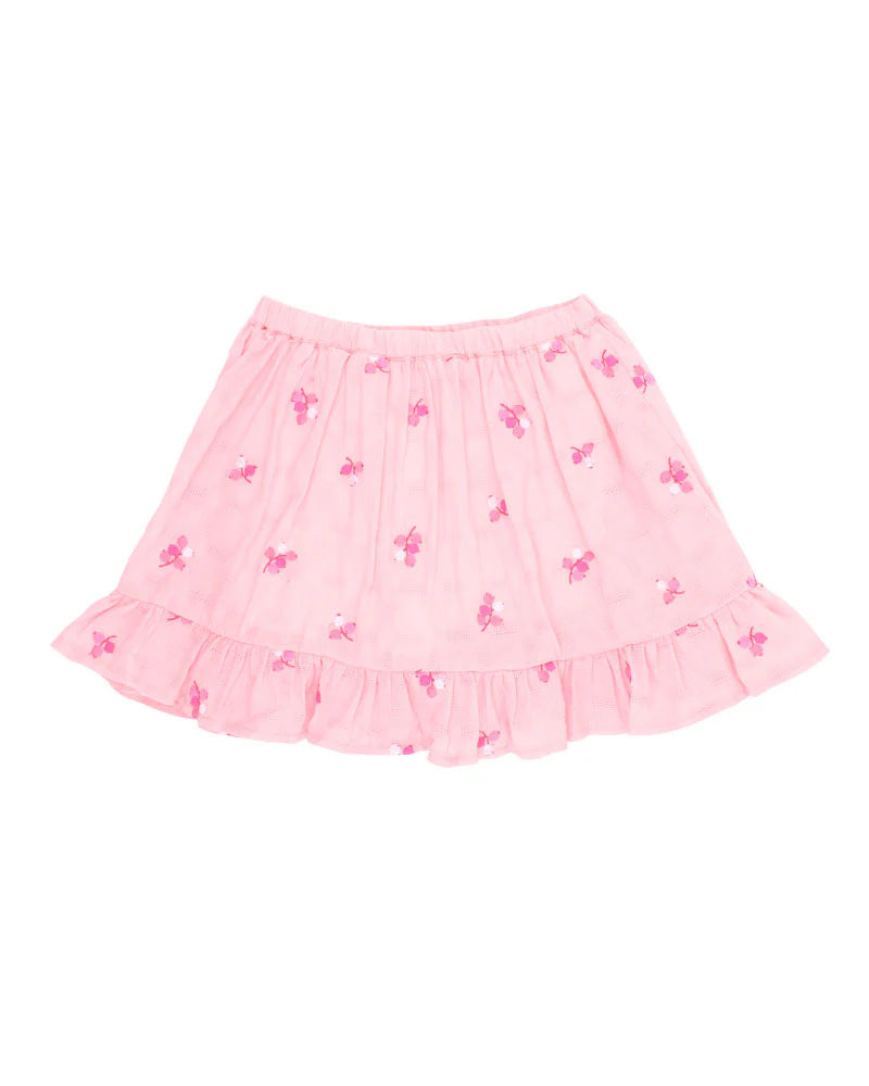 FOX & FINCH SUMMER VACAY EMBROIDERED SKIRT WITH BUILT IN SHORT 3-7YRS