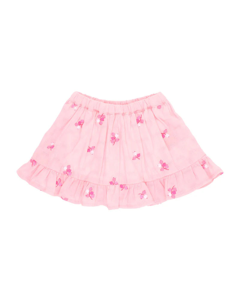FOX & FINCH SUMMER VACAY EMBROIDERED SKIRT WITH INBUILT SHORTS