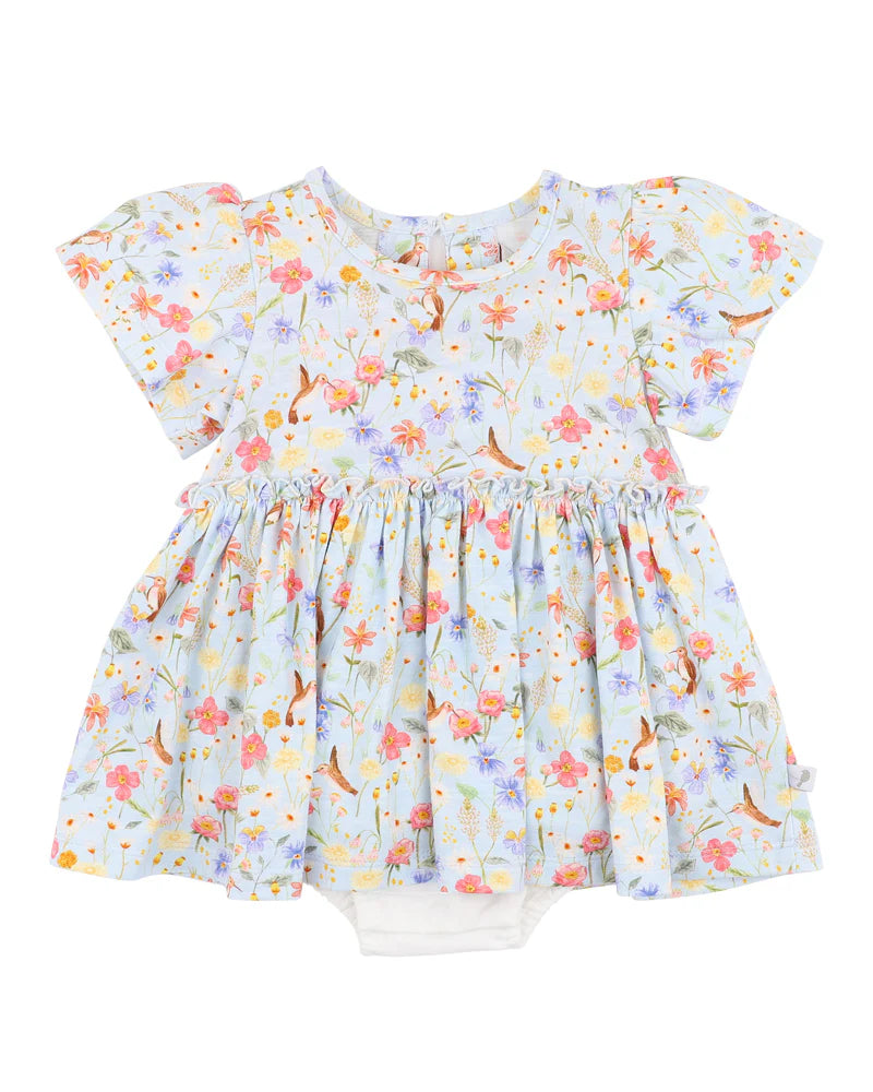 FOX & FINCH SONGBIRD PRINT OVERLAY DRESS