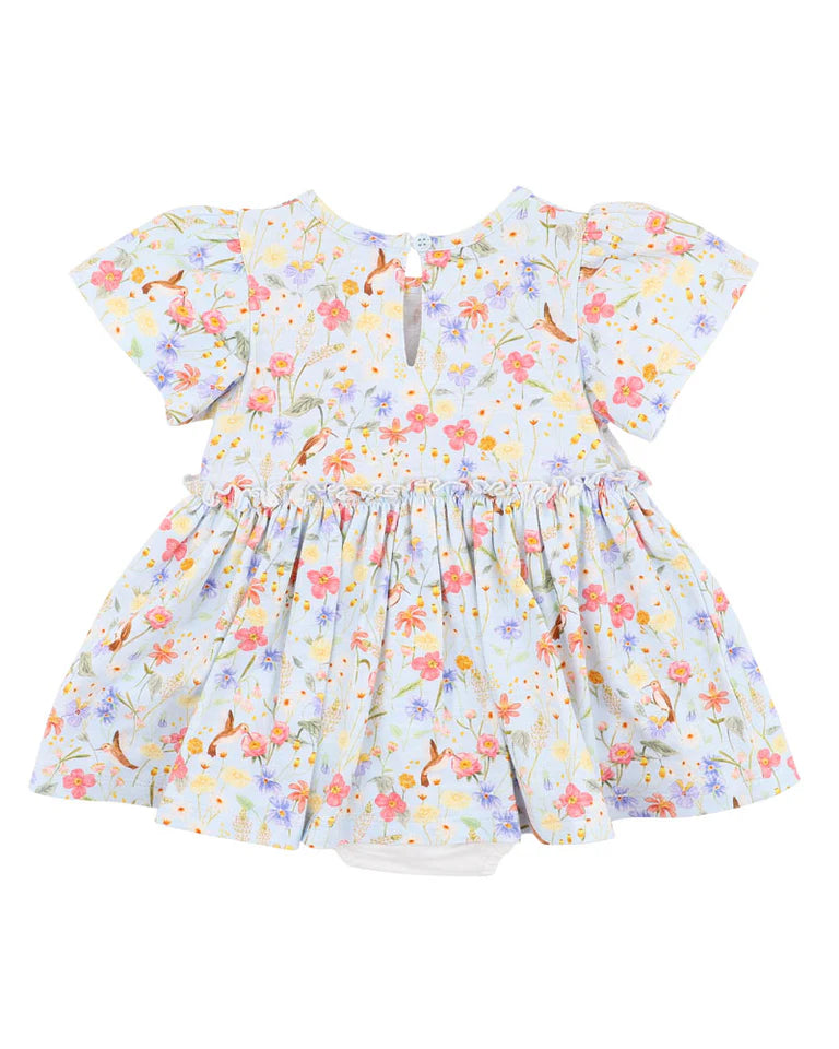 FOX & FINCH SONGBIRD PRINT OVERLAY DRESS