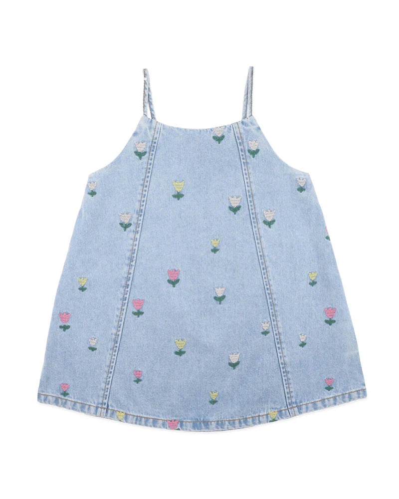 FOX & FINCH SUNDAE DENIM TULIP DRESS 3-7YRS