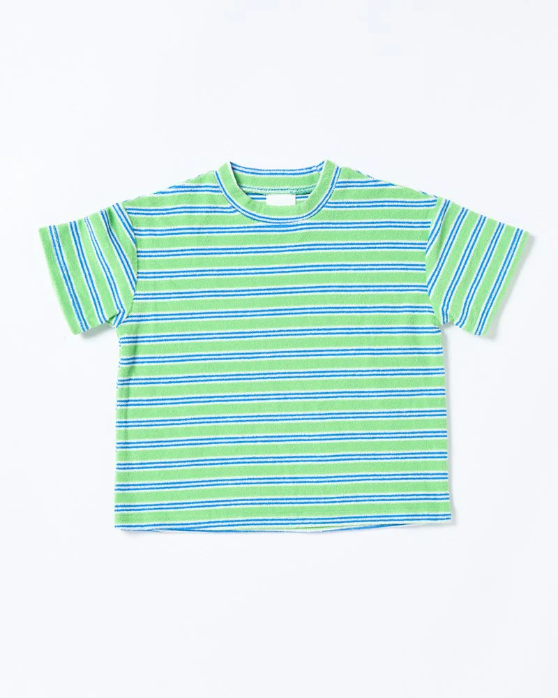 WALNUT FELIX TEE - TERRY STRIPE GREEN