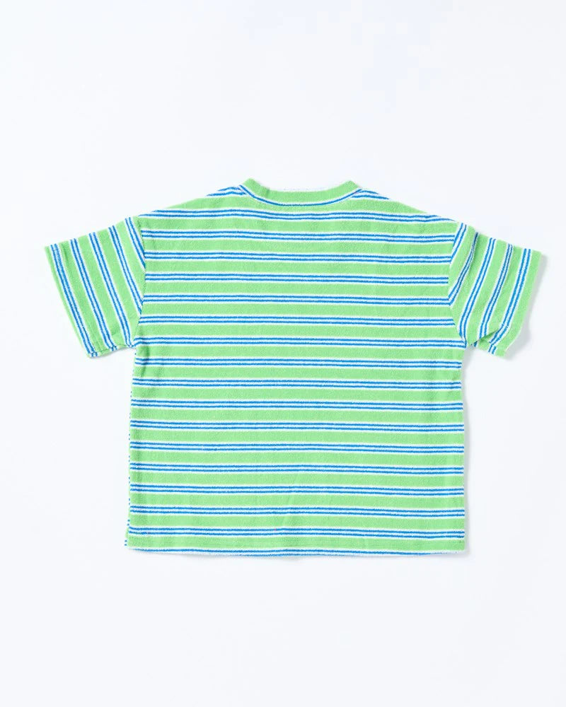 WALNUT FELIX TEE - TERRY STRIPE GREEN