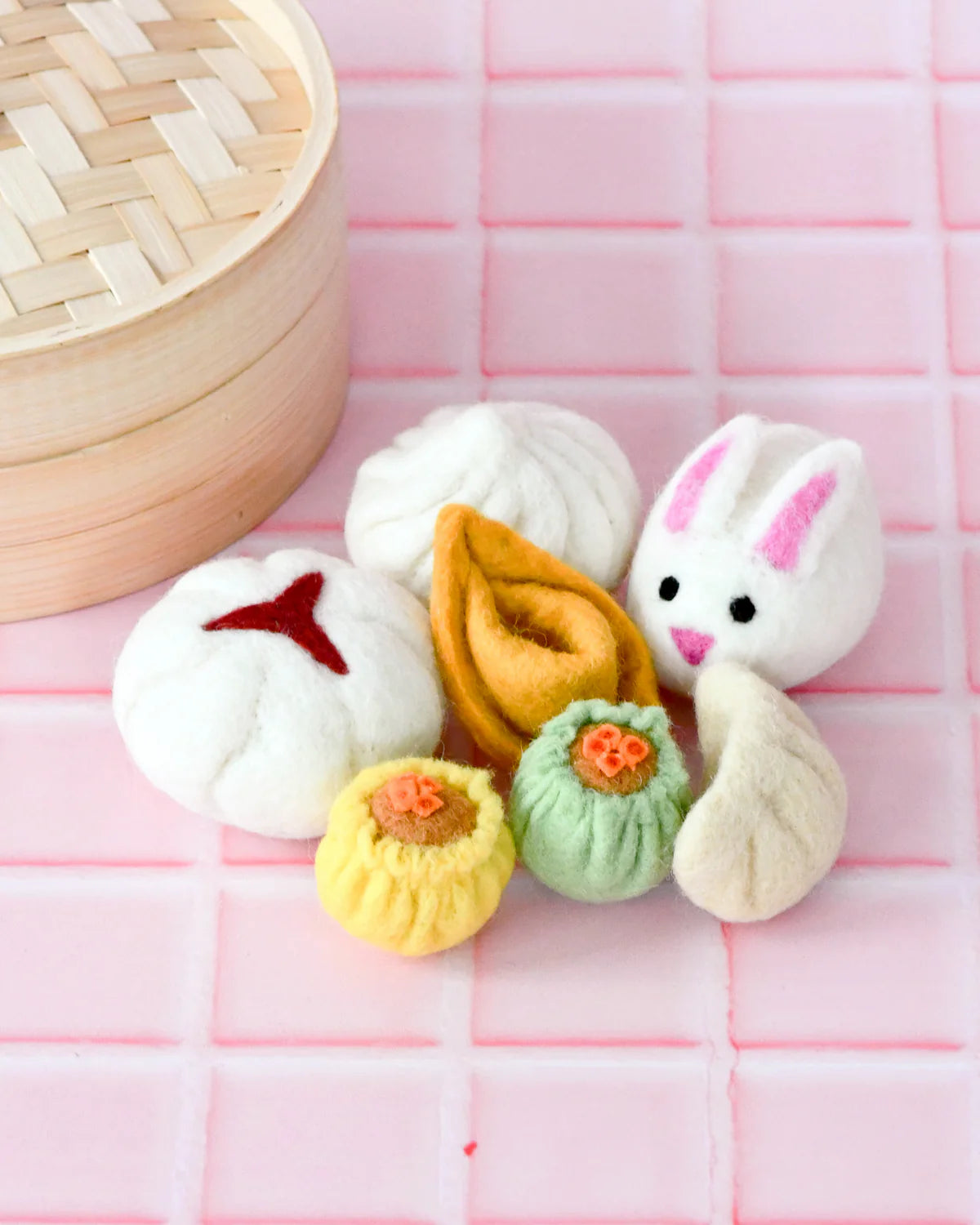 TARA TREASURES FELT DIM SUM YUM CHA PLAY FOOD SET