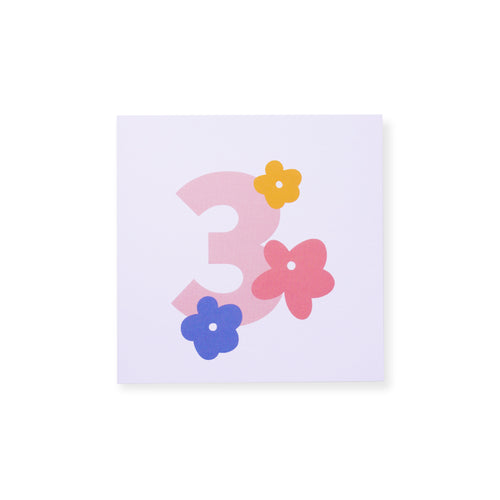 CARD BIRTHDAY - FLOWER AGE 3