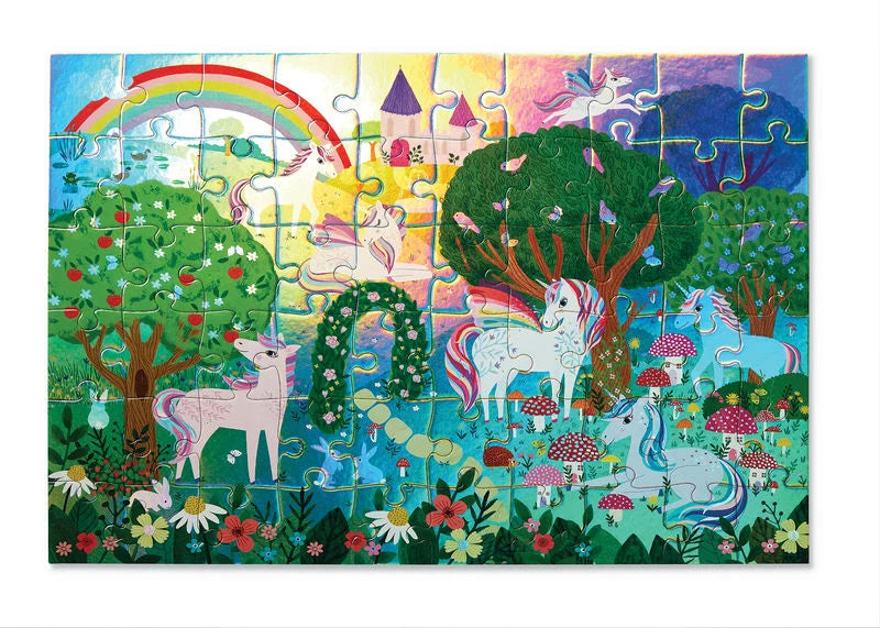 CROCODILE CREEK FOIL PUZZLE 60PC - SPARKLING UNICORN