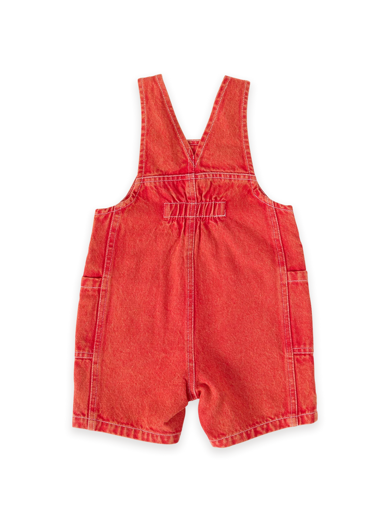 GOLDIE & ACE. BURTON VINTAGE WASHED DENIM POCKET OVERALLS - APPLE RED