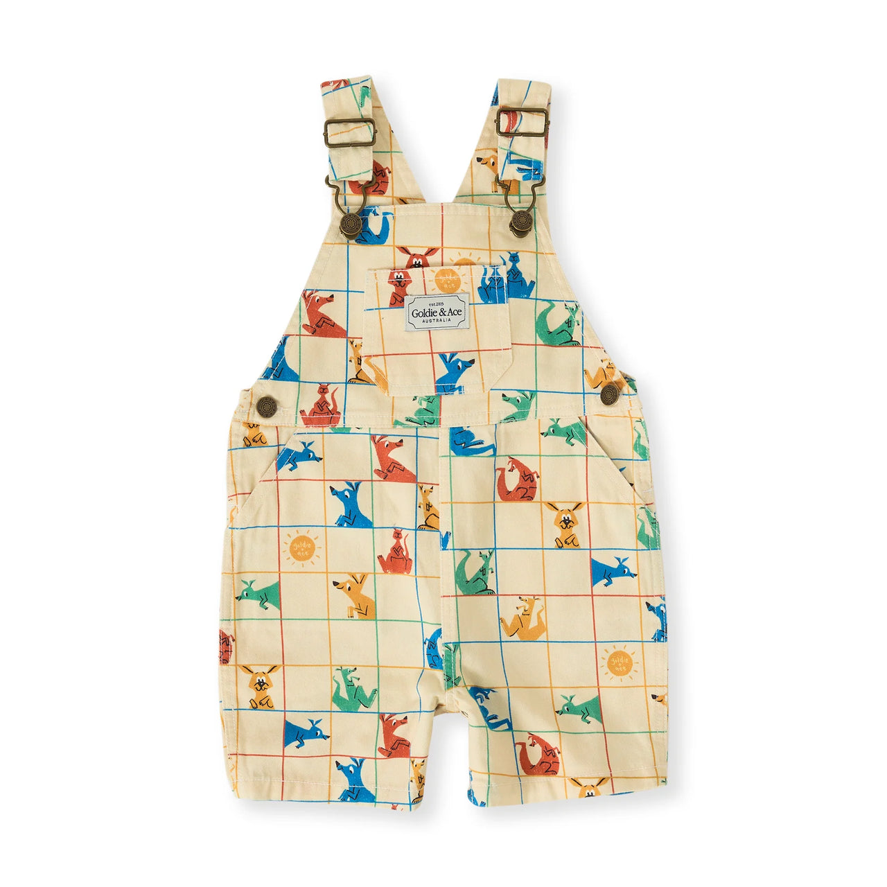 GOLDIE & ACE HOPSCOTCH BURTON DENIM OVERALLS VANILLA PRIMARY