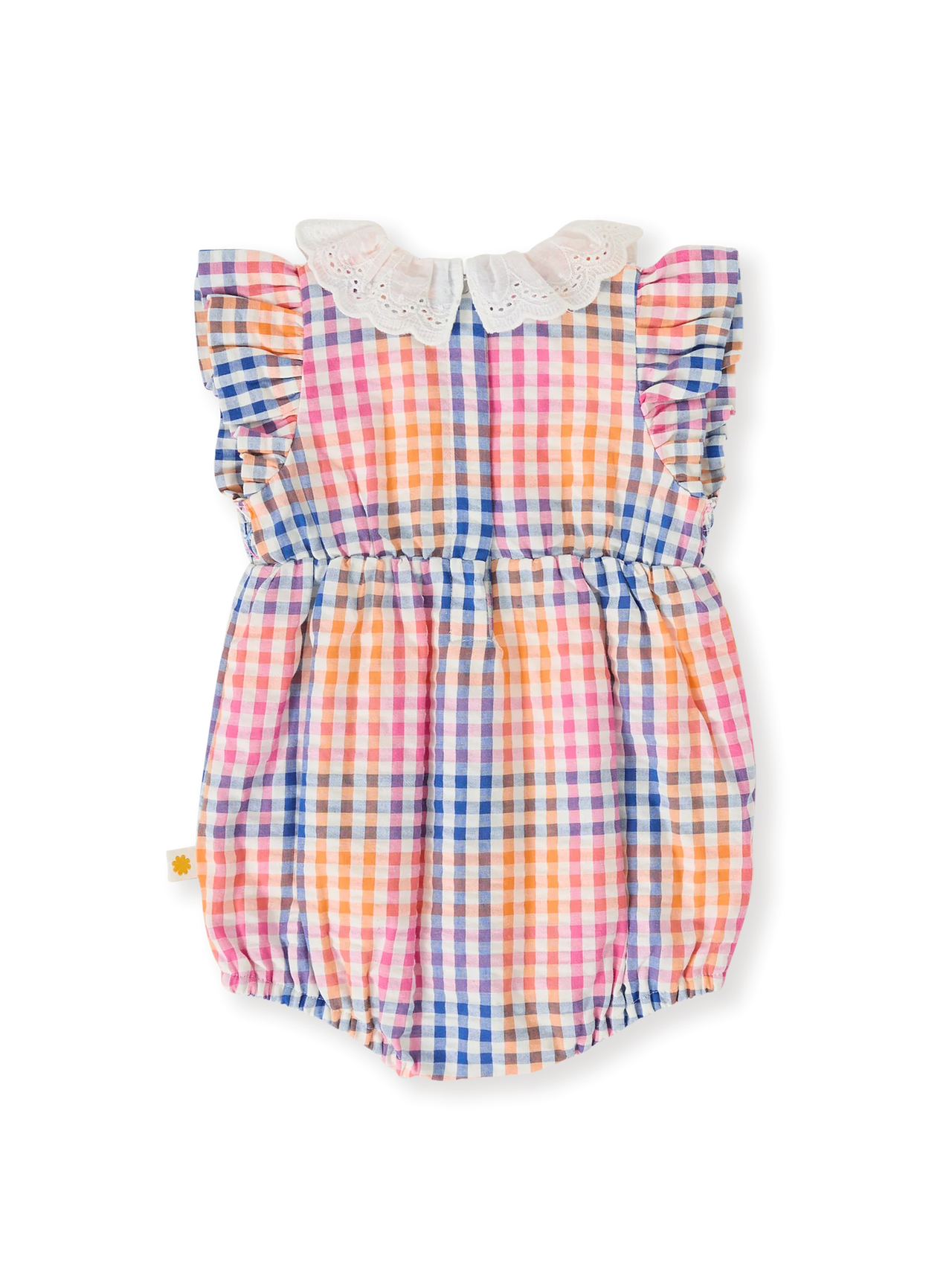 GOLDIE & ACE RAINBOW GINGHAM SMOCKED ROMPER