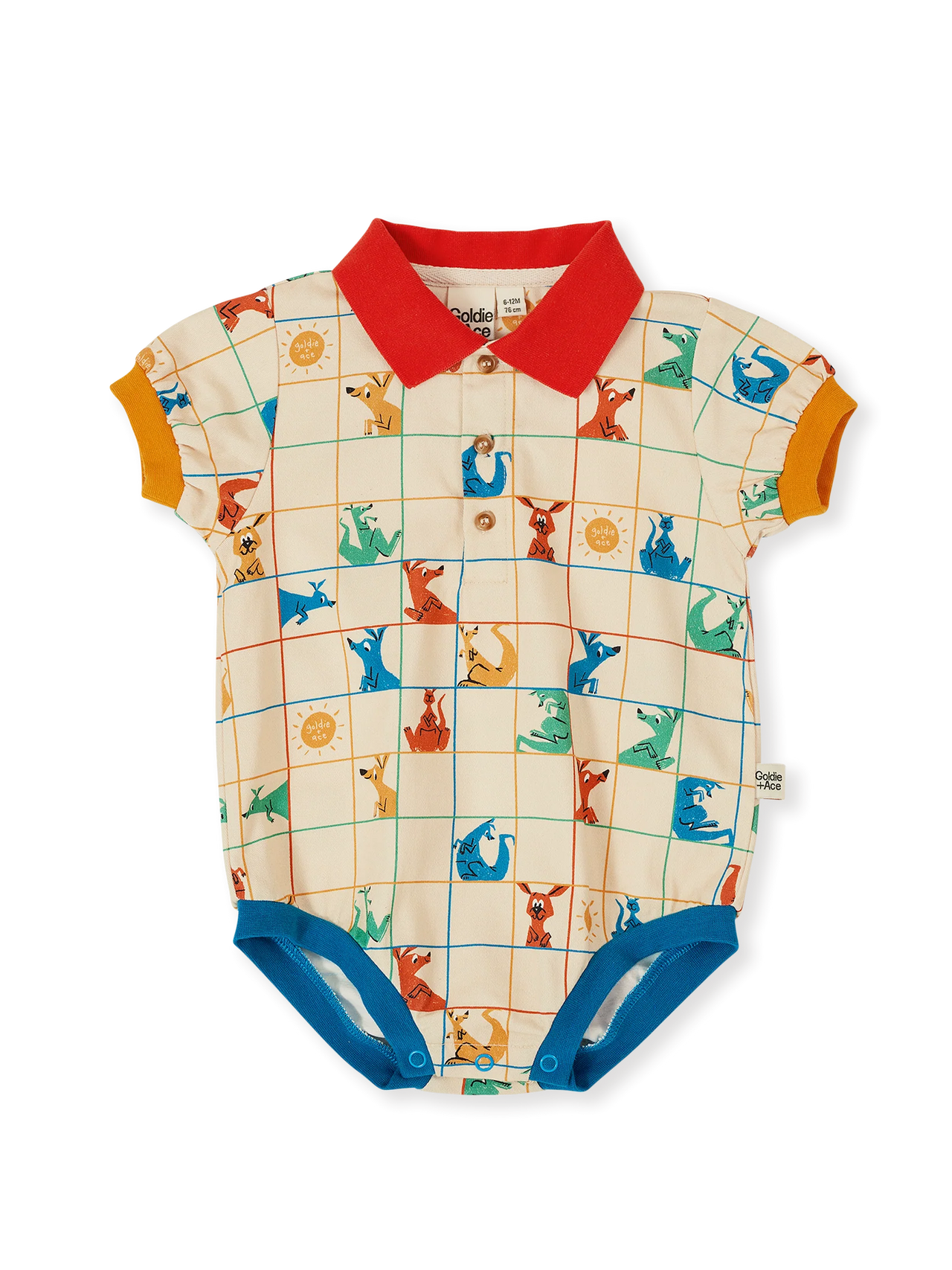 GOLDIE & ACE HOPSCOTCH POLO ROMPER VANILLA